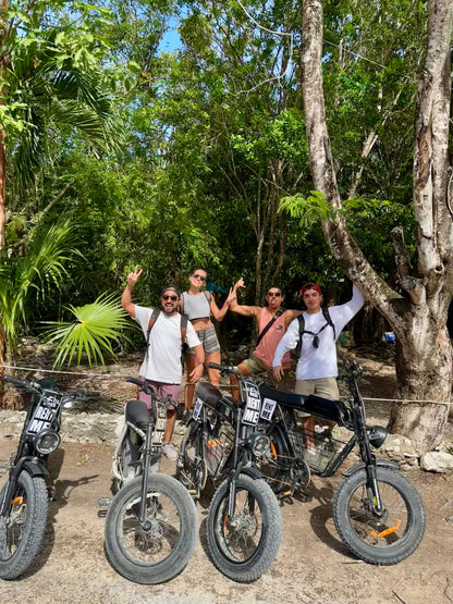 E-BIKE TOUR TO CHEMUYIL - CENOTES AND BIKINI BEACH